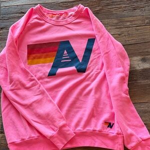AVIATOR NATION Pink Sweatshirt with Logo. Just like NEW!!
